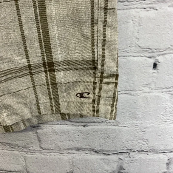 Oneill Board Shorts Mens Sz 36 Beige Plaid Casual - Picture 2 of 11